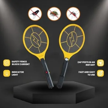 DEVOGUE Electric Fly Swatter Portable Bug Zapper Racket