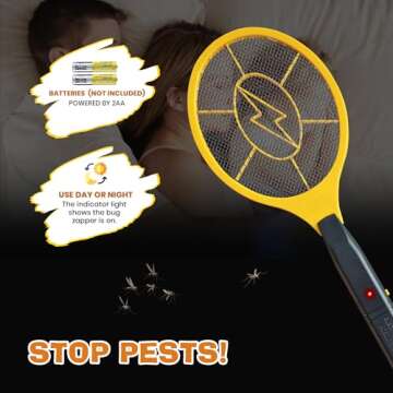 DEVOGUE Electric Fly Swatter Portable Bug Zapper Racket