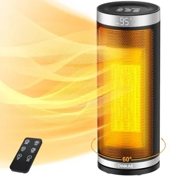 Space Heater, OWAAE Space Heaters for Indoor Use, 1500W Portable Electric Indoor Heater With 60°Osc...
