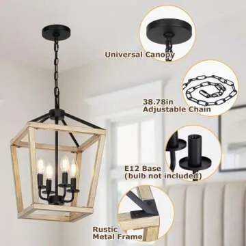 Stylish 4 Light Chandelier for Home Decor