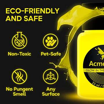 Vibrant Glow in the Dark Acrylic Paint Set - Art Supplies