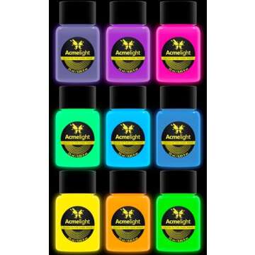 Vibrant Glow in the Dark Acrylic Paint Set - Art Supplies
