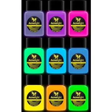 Vibrant Glow in the Dark Acrylic Paint Set - Art Supplies