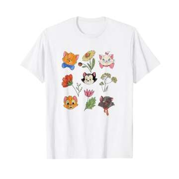 Disney The Aristocats Floral Disney Cats Cute Logo T-Shirt