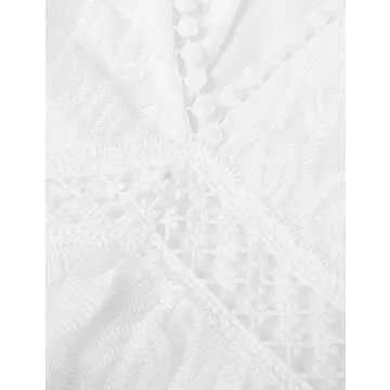 Ecosunny Women's Deep V Neck Short Sleeve Floral Lace Bridesmaid Maxi Dress Party Gown