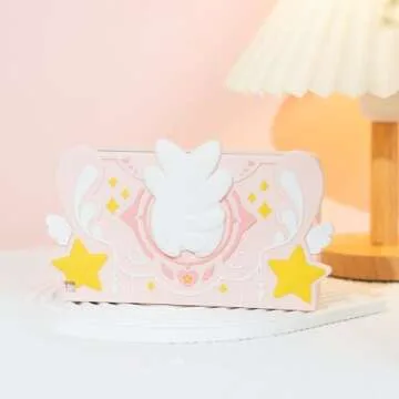 GeekShare Soft Silicone Faceplate Cover for Switch/OLED Charging Dock, Anti-Scratch Dock Cover- Star Wings Series (Pink)