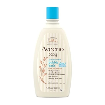 Aveeno Baby Sensitive Skin Bubble Bath with Oat Extract, Gently Cleanses and Leaves Skin Feeling Hyd...