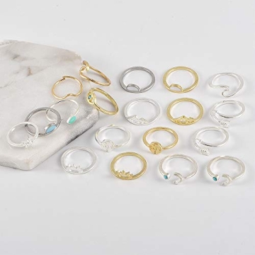 FUTIMELY Boho Rhinestone Knuckle Ring Set for Women