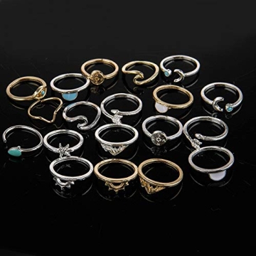 FUTIMELY Boho Rhinestone Knuckle Ring Set for Women