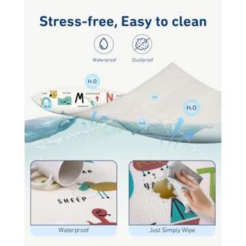 Baby Play Mat 79" X 71",Reversible Waterproof Foldable Foam Floor Playmat for Kids Toddlers, Extra Large Anti- Slip Baby Crawling Mat, Green