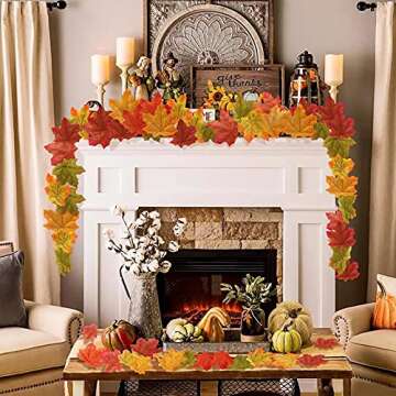 BINDUO 500 Pcs Artificial Maple Leaves Fall Decor Fake Fall Leaves Faux Autumn Leaf for Wedding DIY ...