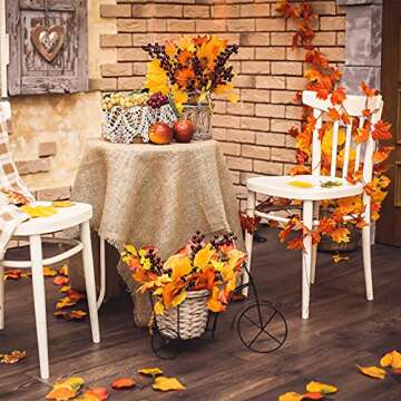 BINDUO 500 Pcs Artificial Maple Leaves Fall Decor Fake Fall Leaves Faux Autumn Leaf for Wedding DIY Bedroom Kitchen Table Centerpieces Christmas Party Thanksgiving Decorations （5 Colored Mixed）