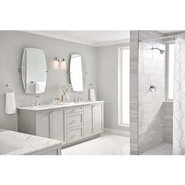 Moen Gibson Chrome Two-Handle 8-Inch Widespread High Arc Modern Bathroom Sink Faucet, Valve Required, T6142