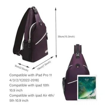 MOSISO Purple Sling Backpack for Travel & Hiking