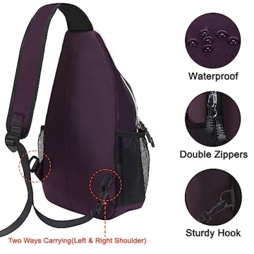MOSISO Purple Sling Backpack for Travel & Hiking