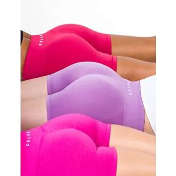 CELER Womens Workout Shorts Seamless Scrunch Butt Gym Shorts High Waisted Yoga Athletic Booty Shorts, Lilac S