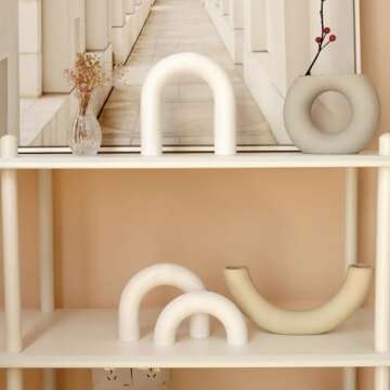 HMASYO 3Pcs Wood Arch Decorative Objects, Coffee Table Decor, Shelf Decor Aesthetic, Neutral Home Decor Accents for Living Room, Modern Table Top Bookshelf Decor Boho Office Decor