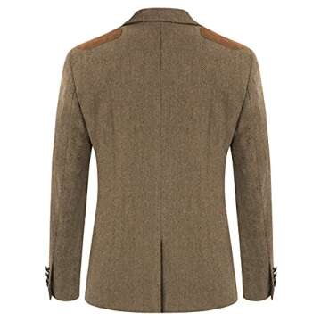 Men's British Tweed Blazer Stylish Wool Blend Coat