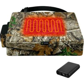 TIDEWE Hunting Seat Cushion Heated with Battery Pack, Water Resistant Hunting Seat for Tree Stand & ...