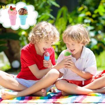 4Pcs Plastic Ice Cream Cone Holder, Ice Cream Snow Cone Rack, Ice Cream Cone Scoop, Reusable Mini Ice Cream Cones, Food Grade Cone Shaped Ice Cream Scoop for Birthday Party Wedding