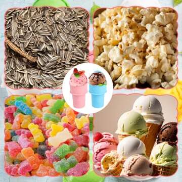 4Pcs Plastic Ice Cream Cone Holder, Ice Cream Snow Cone Rack, Ice Cream Cone Scoop, Reusable Mini Ice Cream Cones, Food Grade Cone Shaped Ice Cream Scoop for Birthday Party Wedding