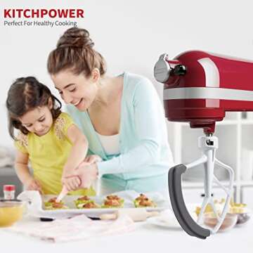 KITCHPOWER 6 Quart Flex Edge Beater for Bowl-Lift Stand Mixers, Paddle Attachment Mixer Accessory