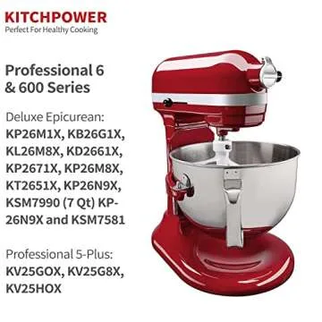 KITCHPOWER 6 Quart Flex Edge Beater for Bowl-Lift Stand Mixers, Paddle Attachment Mixer Accessory