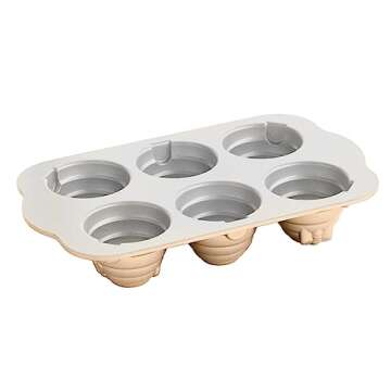 Nordic Ware 90777 Beehive Cakelets Pan, 3-Cup, Toffee