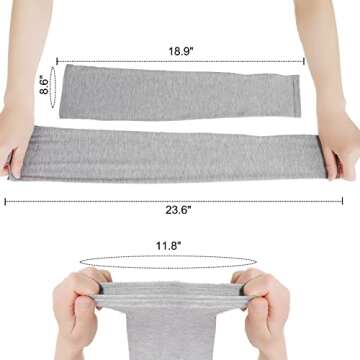 Bellady Women Outdoor Sun Block Soft Long Arm Sleeves Fingerless Gloves,Gray