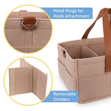 Diaper Caddy Organizer Made with Premium Felt, Diaper Organizer Storage & Baby Travel Essential, Bab...