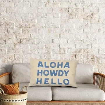 Qvapt Coastal Cowgirl Pillow Covers in Aloha Design