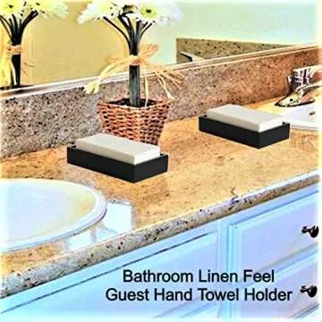 Bamboo Guest Towel Holder in Black (9.75"x 5.50"x 2") – Bathroom Napkin Tray – Multipurpose Organizer Box - Ideal for Guest Bathroom, Desk, Dining Table, Kitchen Counter & Drawers