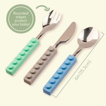 Upward Baby Kids Utensils Set - Fun Self-Feeding Forks and Spoons