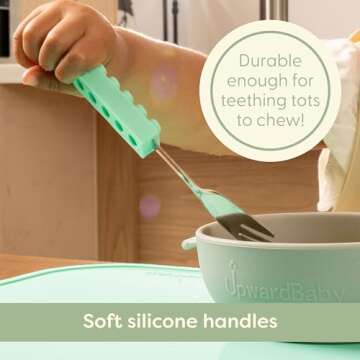 Upward Baby Kids Utensils Set - Fun Self-Feeding Forks and Spoons
