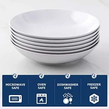 Y YHY 8" Pasta Bowls Set of 6 - Multifunctional Kitchen Essential