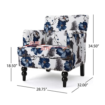 Stylish Floral Club Chair by Christopher Knight Home