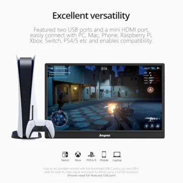Anyuse Portable 15.6 Inch Monitor - Slim & Versatile
