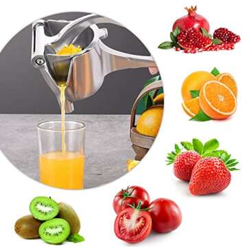 Manual Juicer, Fruit Juice Squeezer, Detachable Heavy Duty Citrus Squeezer Extractor Tool, Premium Quality Metal Aluminum Alloy Squeezer for Pressing Lemons, Oranges, Christmas Gifts