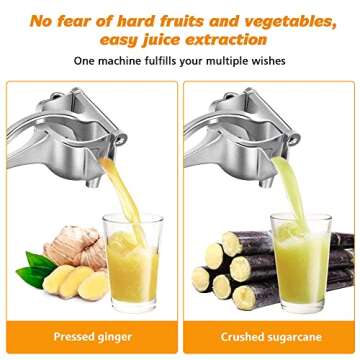 Manual Juicer, Fruit Juice Squeezer, Detachable Heavy Duty Citrus Squeezer Extractor Tool, Premium Quality Metal Aluminum Alloy Squeezer for Pressing Lemons, Oranges, Christmas Gifts