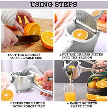 Manual Juicer, Fruit Juice Squeezer, Detachable Heavy Duty Citrus Squeezer Extractor Tool, Premium Quality Metal Aluminum Alloy Squeezer for Pressing Lemons, Oranges, Christmas Gifts