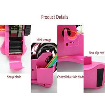 Heat Tape Dispenser for Sublimation - Pink Easy Cut Holder