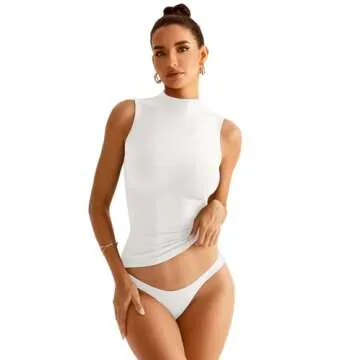 EasyGala Women Sleeveless Mock Neck Tank Tops for 2025