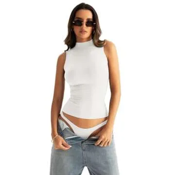 EasyGala Women Sleeveless Mock Neck Tank Tops for 2025