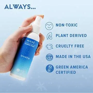 MOXE Breathe Shower Mist Eucalyptus Peppermint Essential Oil