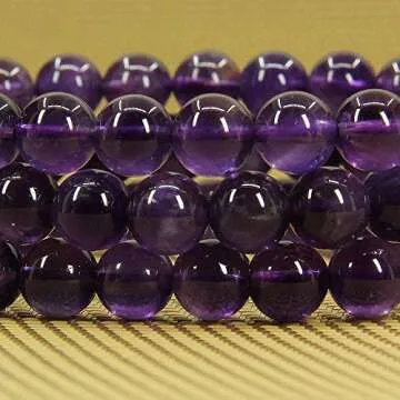 Natural AA Grade Amethyst Gemstone 6mm Round Beads Stretch Bracelet 7" Unisex