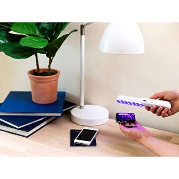 Vivia UV Light Sanitizer Travel Wand for Home or Travel, UVC Sterilizer, Compact Size Fits in Purse, Ultraviolet Light Safe to Disinfect Products for Baby & Whole Family