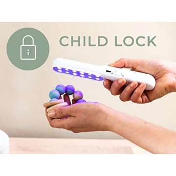 Vivia UV Light Sanitizer Travel Wand for Home or Travel, UVC Sterilizer, Compact Size Fits in Purse, Ultraviolet Light Safe to Disinfect Products for Baby & Whole Family