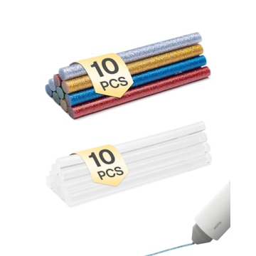 HOTO Hot Glue Sticks - 20 Pcs Glitter Hot Glue Sticks for Arts and Crafts