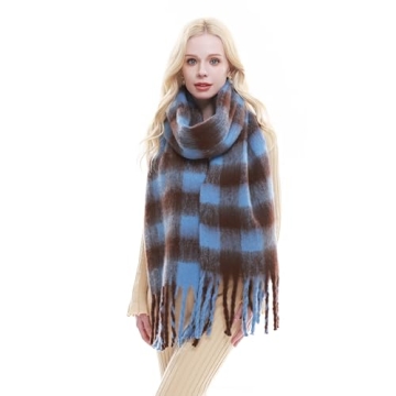RIIQIICHY Women's Chunky Plaid Scarf - Warm Winter Fashion