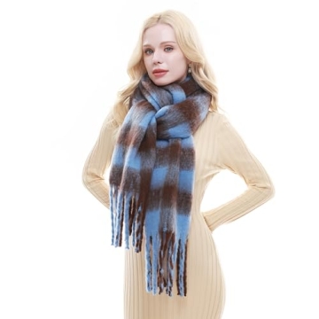 RIIQIICHY Women's Chunky Plaid Scarf - Warm Winter Fashion